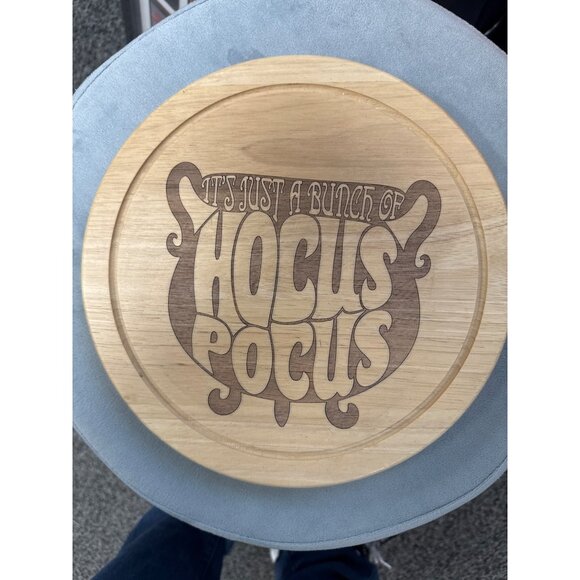 Hocus Pocus Wooden Serving Tray With Engraved Quote - Picture 1 of 4